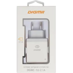 Сетевое зар./устр. Digma DGWC-1U-2.1A-WG 10.5W 2.1A USB универсальное белый