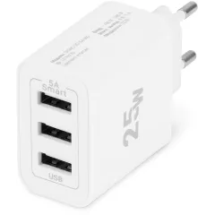 Сетевое зар./устр. Digma DGWC-3U-5A-WG 30W 3A (PD+QC) 3xUSB универсальное белый