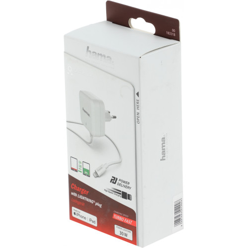 Сетевое зар./устр. Hama H-183318 30W 3A (PD) для Apple белый (00183318)