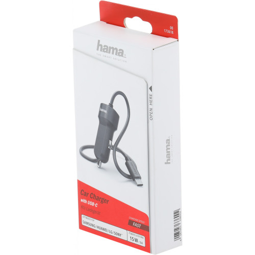 Автомобильное зар./устр. Hama H-173618 15W 3A (PD) универсальное черный (00173618)