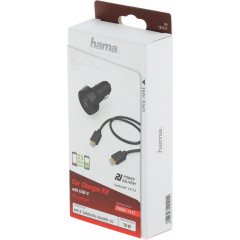 Автомобильное зар./устр. Hama H-183327 18W 3A (PD+QC) USB Type-C универсальное черный (00183327)
