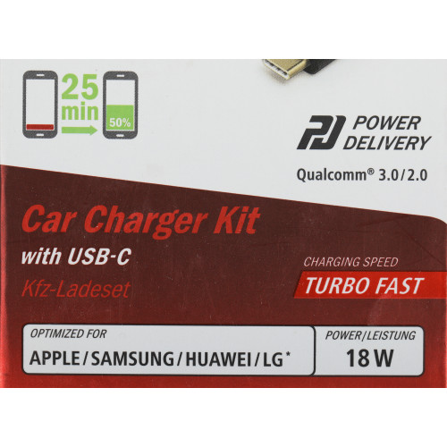 Автомобильное зар./устр. Hama H-183327 18W 3A (PD+QC) USB Type-C универсальное черный (00183327)