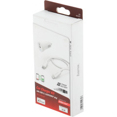 Автомобильное зар./устр. Hama H-183297 18W 3A (PD) USB Type-C для Apple белый (00183297)