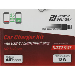 Автомобильное зар./устр. Hama H-183297 18W 3A (PD) USB Type-C для Apple белый (00183297)