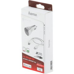 Автомобильное зар./устр. Hama H-183317 30W 3A (PD) USB Type-C для Apple белый (00183317)