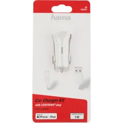 Автомобильное зар./устр. Hama H-183291 5W 1A для Apple белый (00183291)