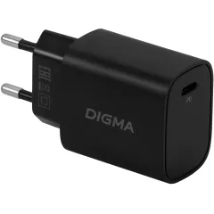 Сетевое зар./устр. Digma DGW2C 20W 3A (PD) USB-C универсальное черный (DGW2C0F010BK)