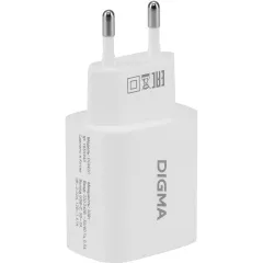 Сетевое зар./устр. Digma DGW2C 20W 3A (PD) USB-C универсальное белый (DGW2C0F010WH)