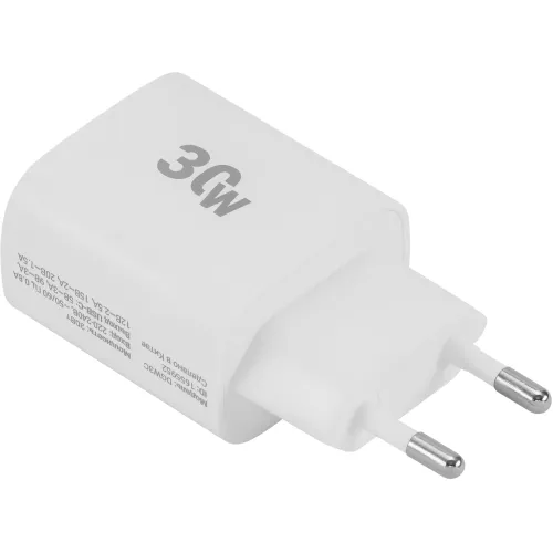 Сетевое зар./устр. Digma DGW3C 30W 3A (PD) USB-C универсальное белый (DGW3C0F010WH)