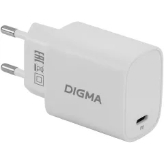 Сетевое зар./устр. Digma DGW3C 30W 3A (PD) USB-C универсальное белый (DGW3C0F010WH)