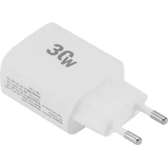 Сетевое зар./устр. Digma DGW3D 30W 3A (PD+QC) USB-C/USB-A универсальное белый (DGW3D0F110WH)