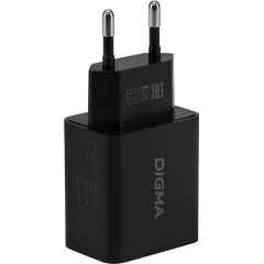 Сетевое зар./устр. Digma DGW2D 20W 3A+1A (PD+QC) USB-C/USB-A универсальное черный (DGW2D0F110BK)
