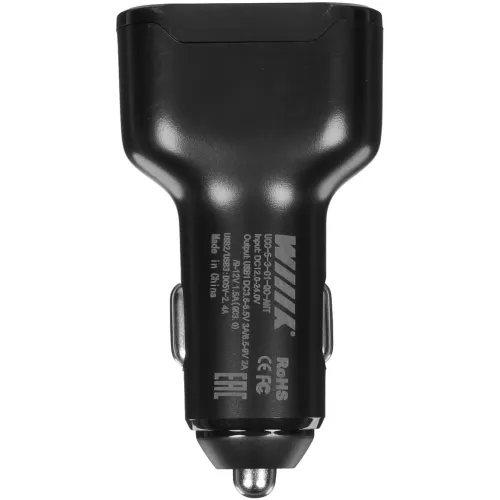 Автомобильное зар./устр. Wiiix UCC-5-3-01-QC-ANT 2.1A (QC) 3xUSB универсальное черный
