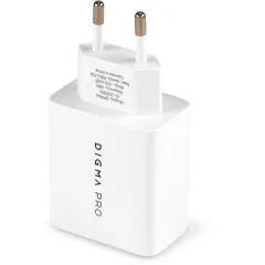 Сетевое зар./устр. Digma Pro DPW4A 45W 3A (PD+QC) USB-C/USB-A универсальное белый (DPW4A5GX11WH)