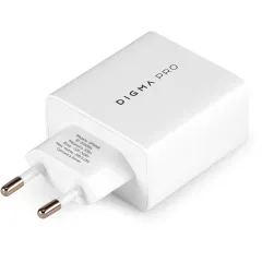 Сетевое зар./устр. Digma Pro DPW6B 65W 3.25A (PD+QC) 2хUSB-C/USB-A универсальное белый (DPW6B5GX12WH)