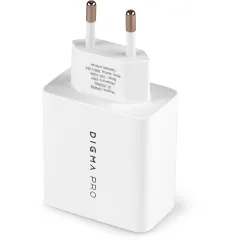 Сетевое зар./устр. Digma Pro DPW6B 65W 3.25A (PD+QC) 2хUSB-C/USB-A универсальное белый (DPW6B5GX12WH)