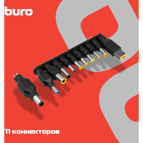 Блок питания Buro BUM-0170A90 автоматический 90W 15V-20V 11-коннект. 4.5A 1A от прикуривателя LED индикатор