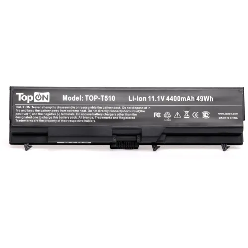 Батарея для ноутбука TopON 75938 11.1V 4400mAh литиево-ионная (TOP-T510)