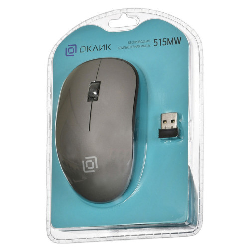 Мышь Оклик 515MW черный/серый оптическая 1200dpi беспров. USB для ноутбука 3but (1018267)