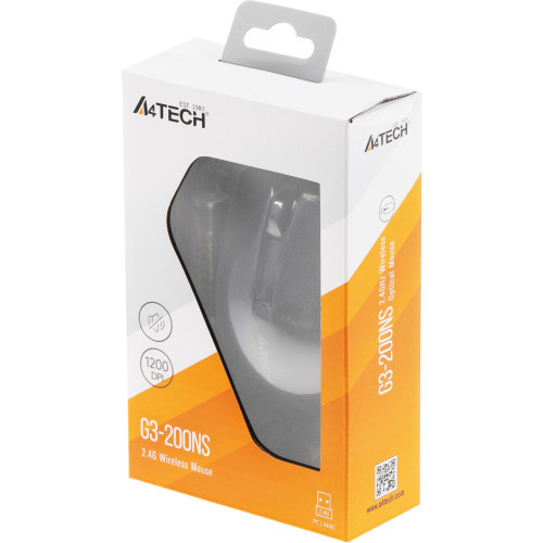 Мышь A4Tech V-Track G3-200NS черный оптическая 1200dpi беспров. USB 3but