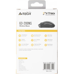 Мышь A4Tech V-Track G3-200NS черный оптическая 1200dpi беспров. USB 3but