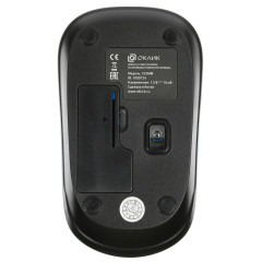 Мышь Оклик 525MW черный/голубой оптическая 1000dpi беспров. USB для ноутбука 3but (1090724)