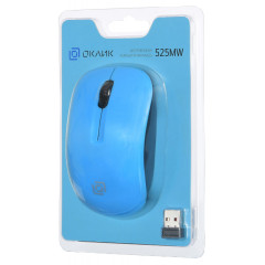Мышь Оклик 525MW черный/голубой оптическая 1000dpi беспров. USB для ноутбука 3but (1090724)