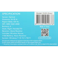 Мышь A4Tech Fstyler FG30 серый оптическая 2000dpi беспров. USB 6but (FG30 GREY)