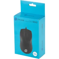 Мышь Оклик 185V2 черный оптическая 1200dpi USB для ноутбука 3but (1185962)