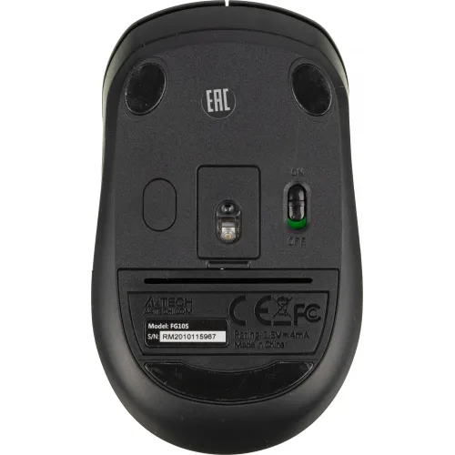 Мышь A4Tech Fstyler FG10S черный/серый оптическая 2000dpi silent беспров. USB для ноутбука 4but (FG10S GREY)
