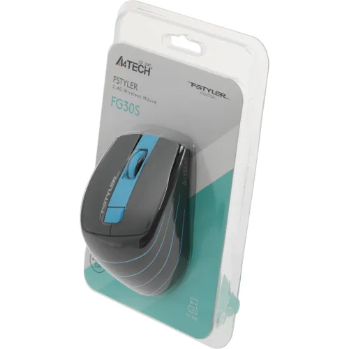 Мышь A4Tech Fstyler FG30S серый/синий оптическая 2000dpi silent беспров. USB 5but (FG30S BLUE)