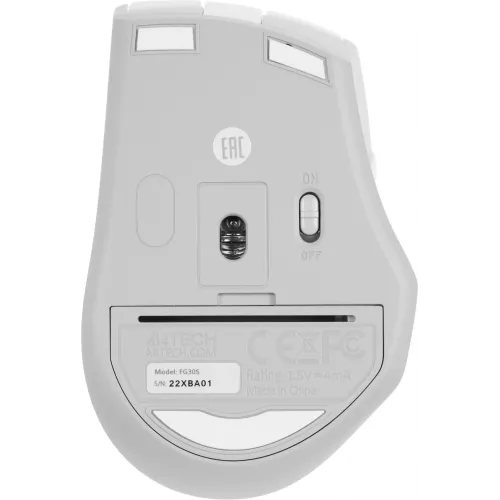 Мышь A4Tech Fstyler FG30S белый/серый оптическая 2000dpi silent беспров. USB 6but (FG30S WHITE)