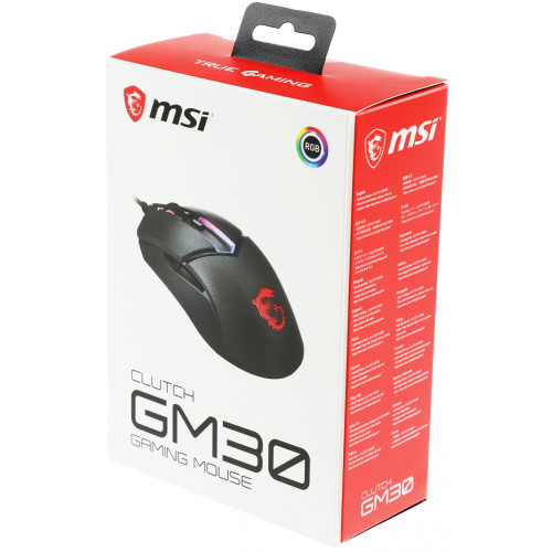 Мышь MSI Clutch GM30 черный оптическая 6200dpi USB 6but (S12-0401850-D22)