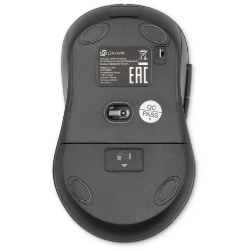 Мышь Оклик 677MW черный оптическая 1600dpi беспров. USB 6but (1520859)
