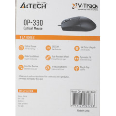Мышь A4Tech OP-330 черный оптическая 1200dpi USB 3but (OP-330 (BLACK))