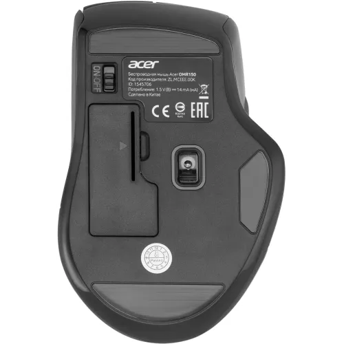 Мышь Acer OMR150 черный оптическая 1600dpi беспров. USB 6but (ZL.MCEEE.00K)