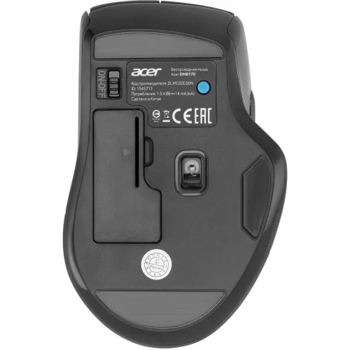 Мышь Acer OMR170 черный оптическая 1600dpi беспров. BT/Radio USB 6but (ZL.MCEEE.00N)