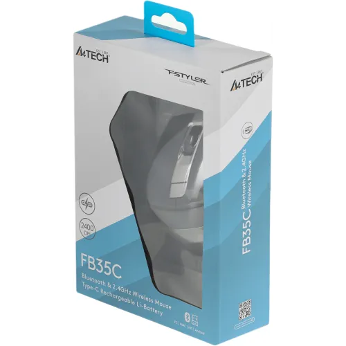 Мышь A4Tech Fstyler FB35C серый/черный оптическая 2000dpi беспров. BT/Radio USB 6but (FB35C SMOKY GREY)