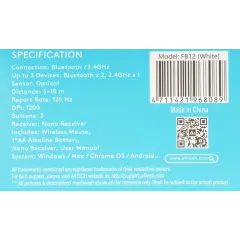 Мышь A4Tech Fstyler FB12 белый оптическая 1200dpi беспров. BT/Radio USB 3but (FB12 WHITE)