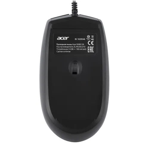 Мышь Acer OMW126 черный оптическая 1200dpi USB 3but (ZL.MCEEE.010)