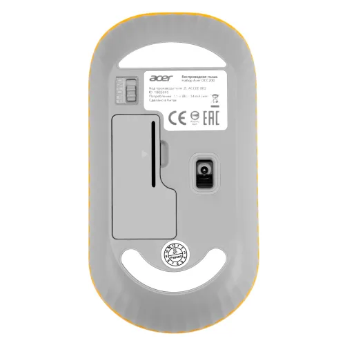 Мышь Acer OMR200 белый/желтый оптическая 1200dpi беспров. USB для ноутбука 3but (ZL.MCEEE.020)