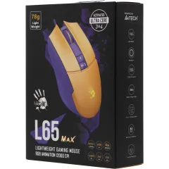 Мышь A4Tech Bloody L65 Max желтый/фиолетовый оптическая 12000dpi USB 6but (L65 MAX/ROYAL VIOLET)