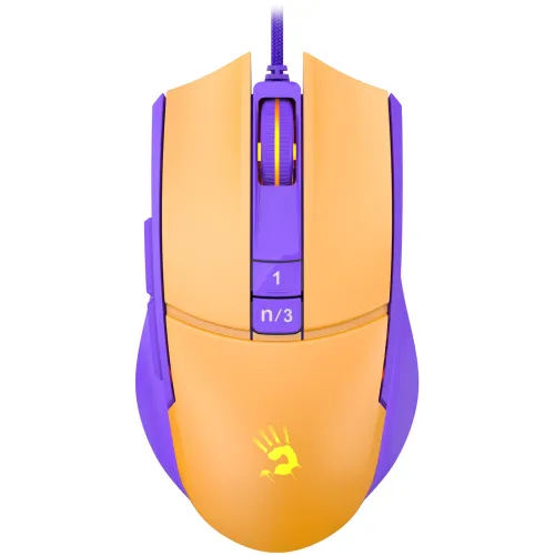 Мышь A4Tech Bloody L65 Max желтый/фиолетовый оптическая 12000dpi USB 6but (L65 MAX/ROYAL VIOLET)