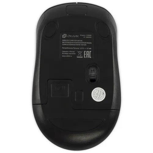 Мышь Оклик 310MW черный/красный оптическая 3200dpi беспров. USB для ноутбука 4but (1869093)