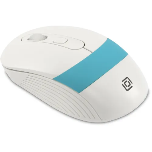 Мышь Оклик 310MW белый/синий оптическая 3200dpi беспров. USB для ноутбука 4but (1869094)