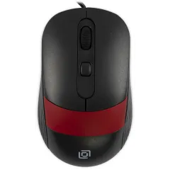 Мышь Оклик 310M черный/красный оптическая 2400dpi USB для ноутбука 4but (1869102)