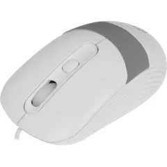 Мышь Оклик 310M белый/серый оптическая 2400dpi USB для ноутбука 4but (1869103)