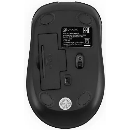 Мышь Оклик 509MW black черный оптическая 1600dpi беспров. USB для ноутбука 4but (1885208)