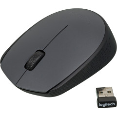 Мышь Logitech M170 серый/черный оптическая 1000dpi беспров. USB 2but (910-004646)