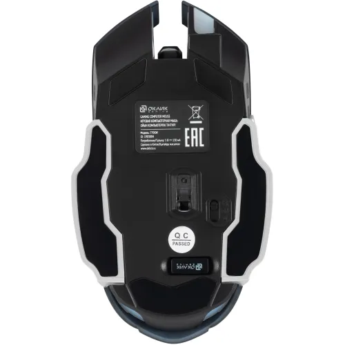 Мышь Оклик 770GW черный/серебристый оптическая 3600dpi беспров. USB для ноутбука 6but